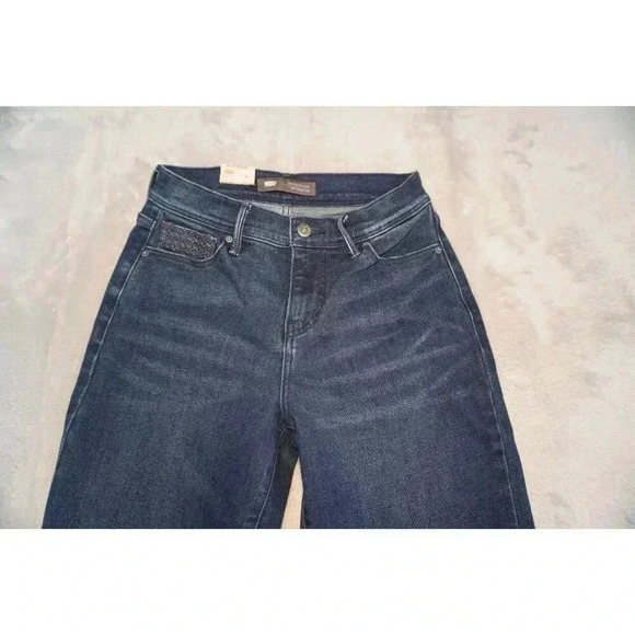 Levis 512 Jeans Womens 7 Straight Leg Slimming Dark Wash Denim 27x31 Tall - Picture 5 of 14